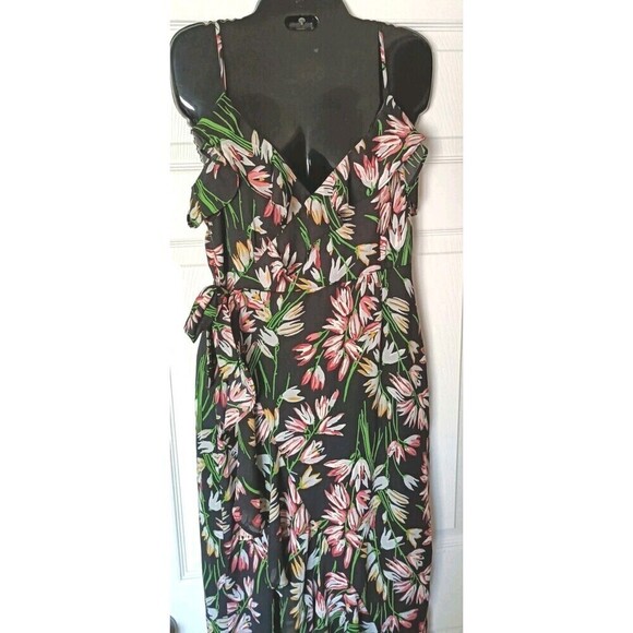 Likely Tulip Rae Wrap Dress Size 6 Ruffled Floral Asymmetric Maxi Lined Party - Picture 6 of 10